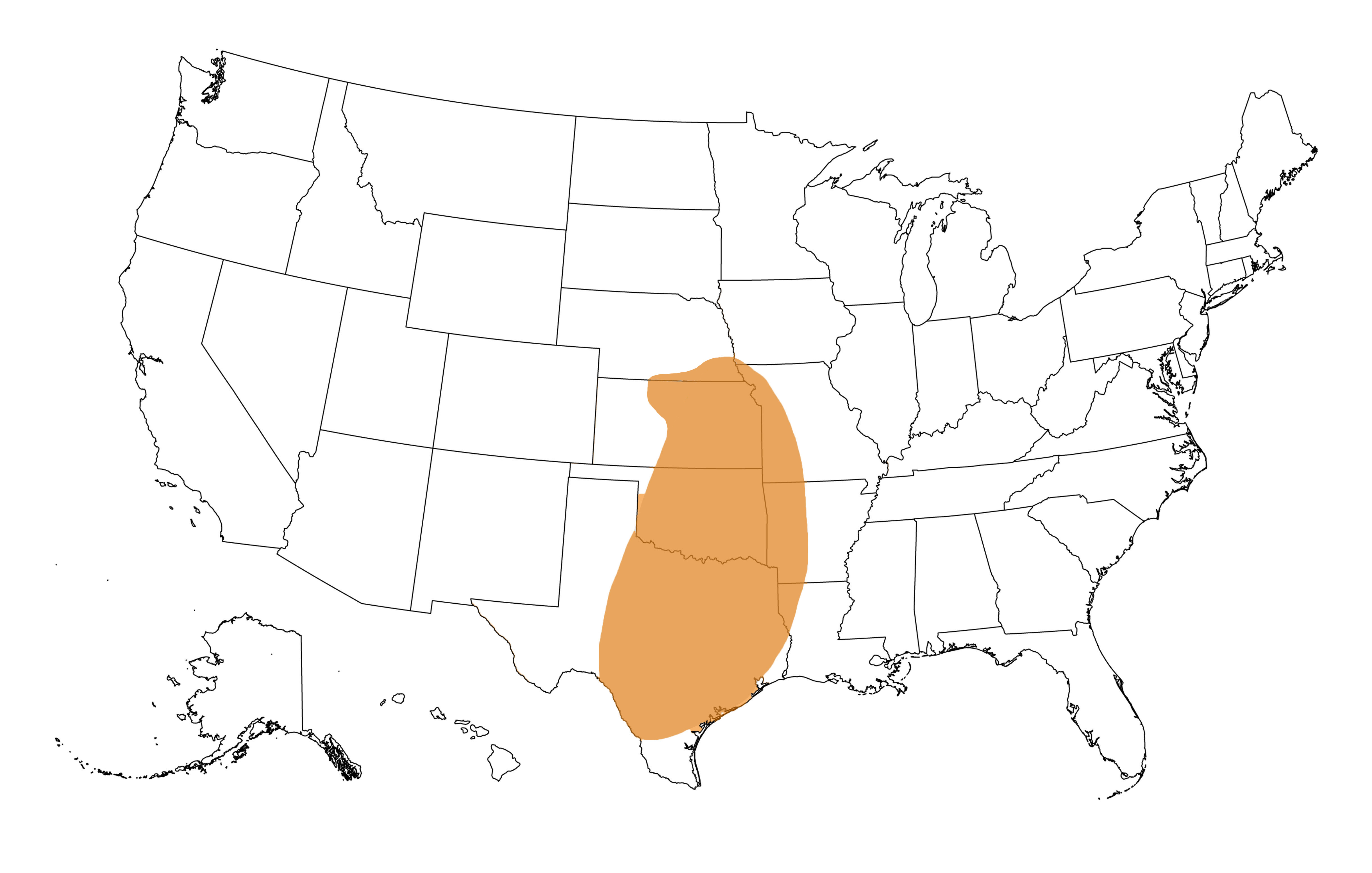 Geographic range of  Boopedon gracile  (Rehn)