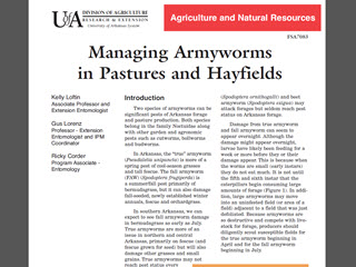 Managing Armyworms in Pastures and Hayfields