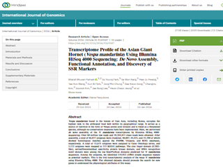 Transcriptome Profile of the Asian Giant Hornet (Vespa mandarinia) Using Illumina HiSeq 4000 Sequencing: De Novo Assembly, Functional Annotation, and Discovery of SSR Markers