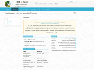 EPPO Q-bank: Xanthomonas citri pv. aurantifolii