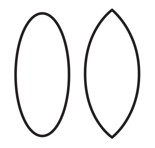 oval or football-shaped